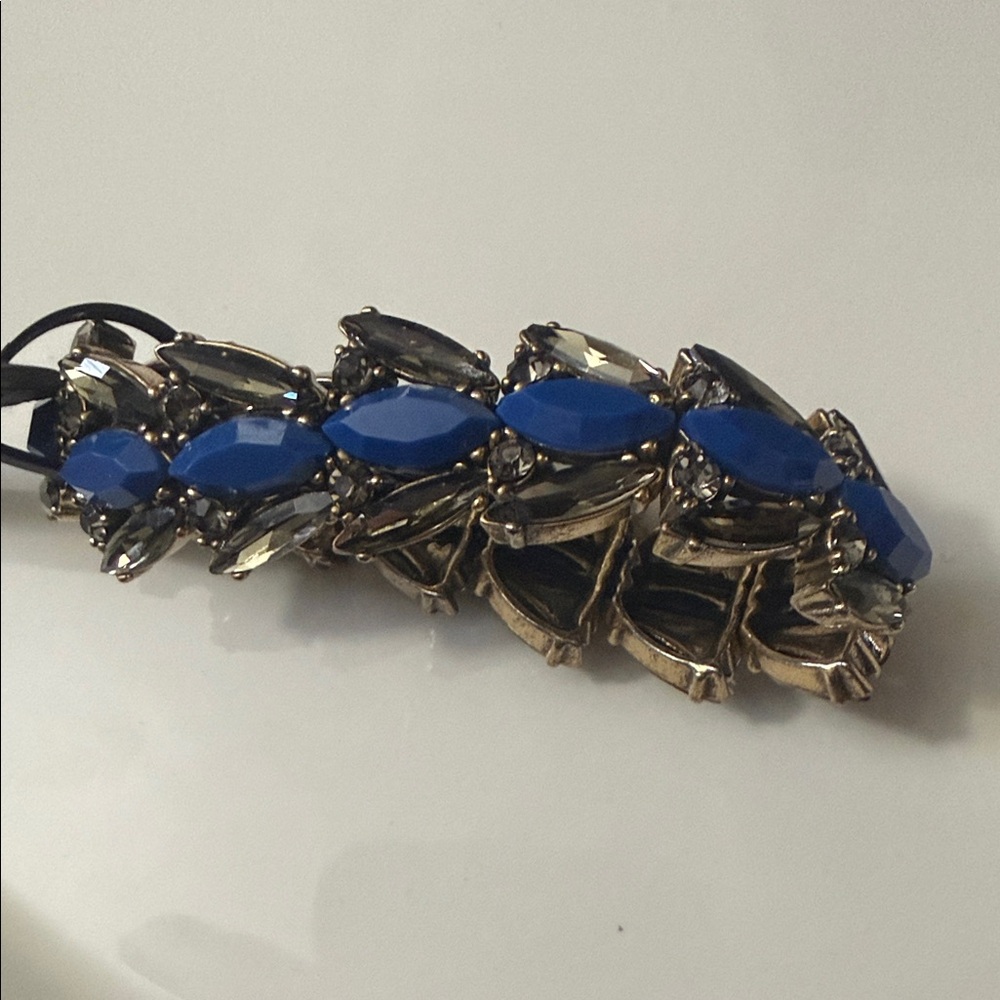 J Crew Blue Crystal Cluster Statement Bracelet